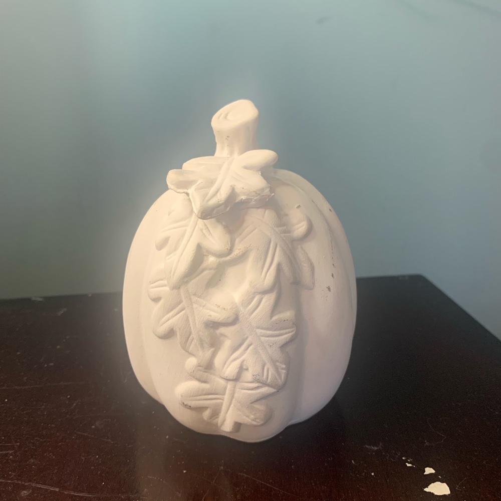 White Ceramic Pumpkin Decor